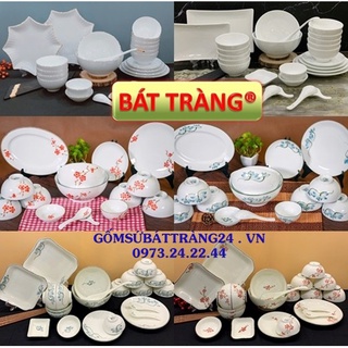 BỘ TÔ CHÉN BÁT ĐĨA SỨ TRẮNG CAO CẤP BÁT ĐĨA BÁT TRÀNG ĐẸP BỘ CHÉN DĨA ĐẦY ĐỦ ĂN CƠM