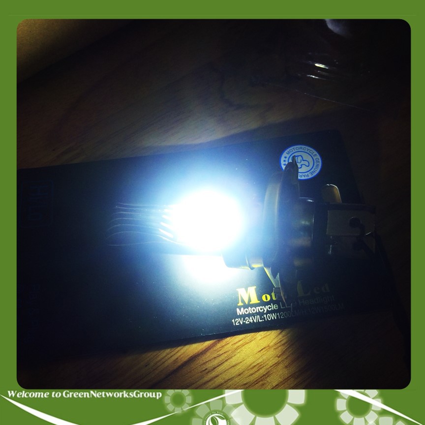 Đèn pha led chân H4 Rãnh 2 tim ánh sáng trắng vàng Greennetworks