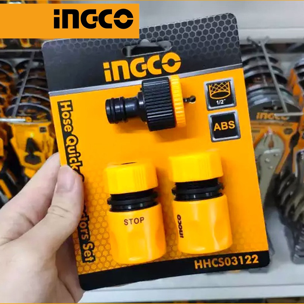 Bộ 3 đầu nối nhanh ống nước, máy xịt rửa INGCO HHCS03122