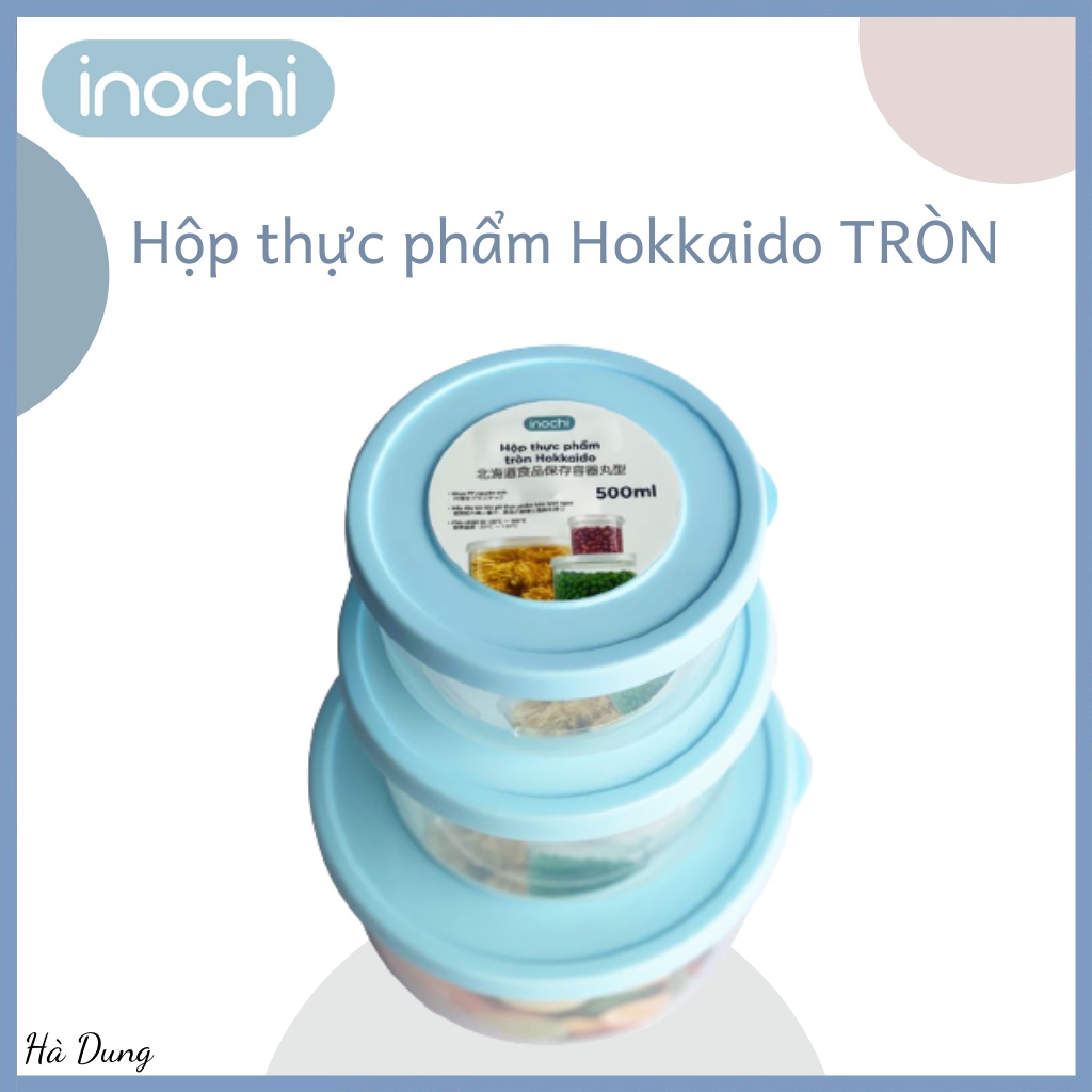Hộp Nhựa Đựng Thực Phẩm Dùng Cho Tủ Lạnh, Lò Vi Sóng HOKKAIDO Inochi (Dạng Tròn)