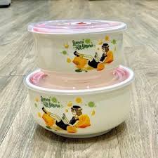 Bộ 2 thố sứ nắp hút chân không nhiều mẫu