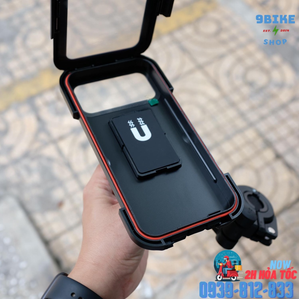 Giá kẹp điện thoại lên ghidong xe đạp chống nước HL-69 Màu đen