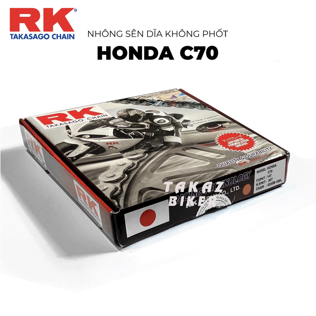 Nhông sên dĩa RK xe Cub 70cc thương hiệu JAPAN