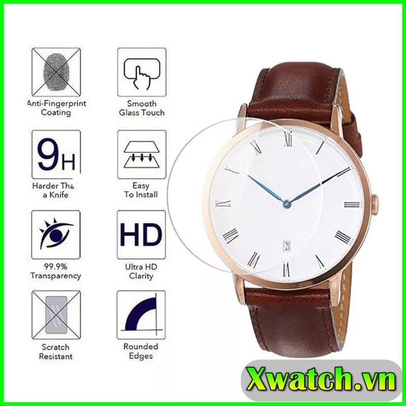 Kính cường lực 2D chống trầy xước bảo vệ cho đồng hồ Daniel Wellington DW đường kính 28mm đến 42mm