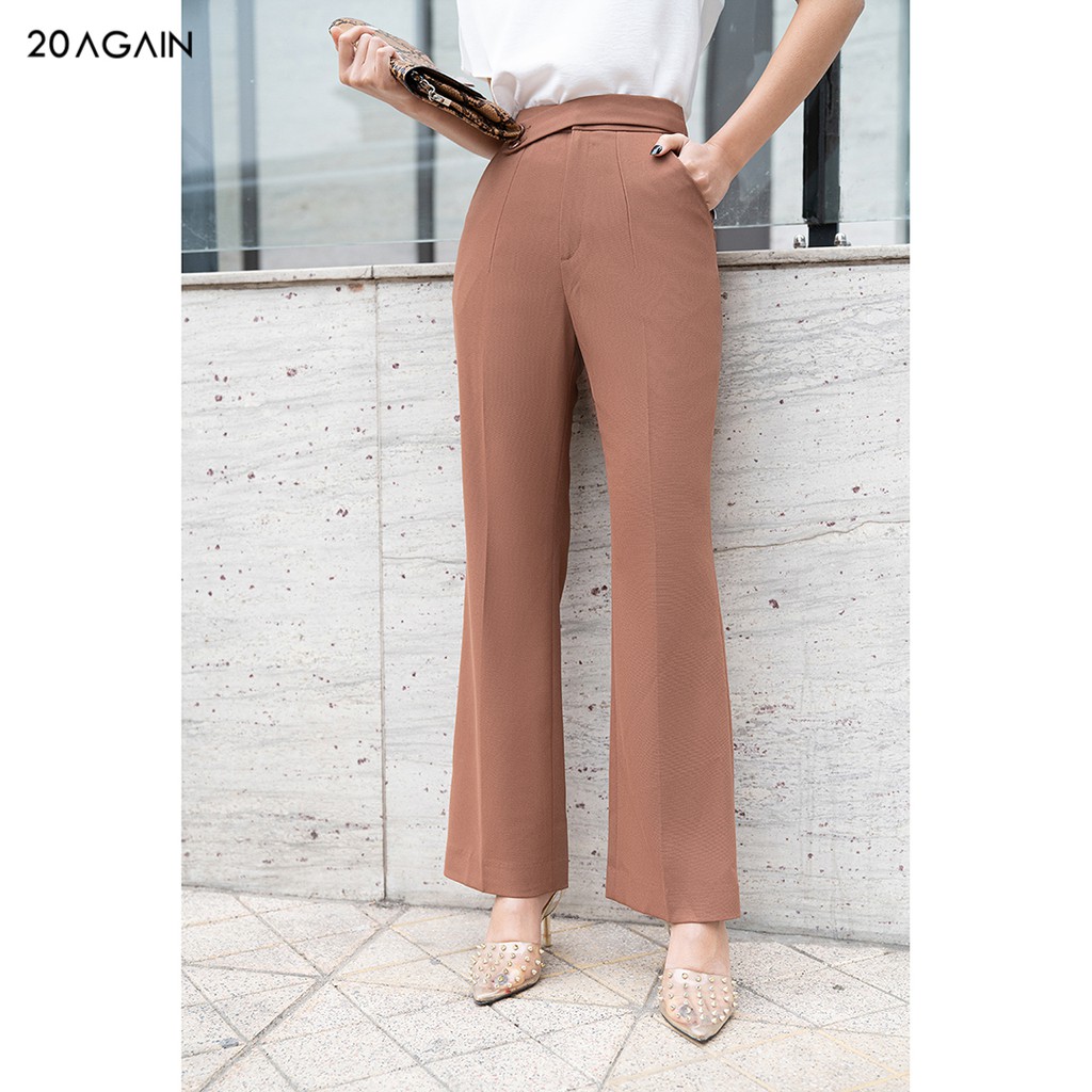 Quần suông dài nữ 92WEAR đủ màu, đủ size, cạp lệch 2 cúc QAA0956