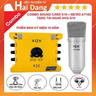 Mua Bộ Sound Card K10  Micro AT100  Tặng Tai Nghe AKG-S10 - Combo K10 Bản Kỷ Niệm 10 Năm Và Mic AT100