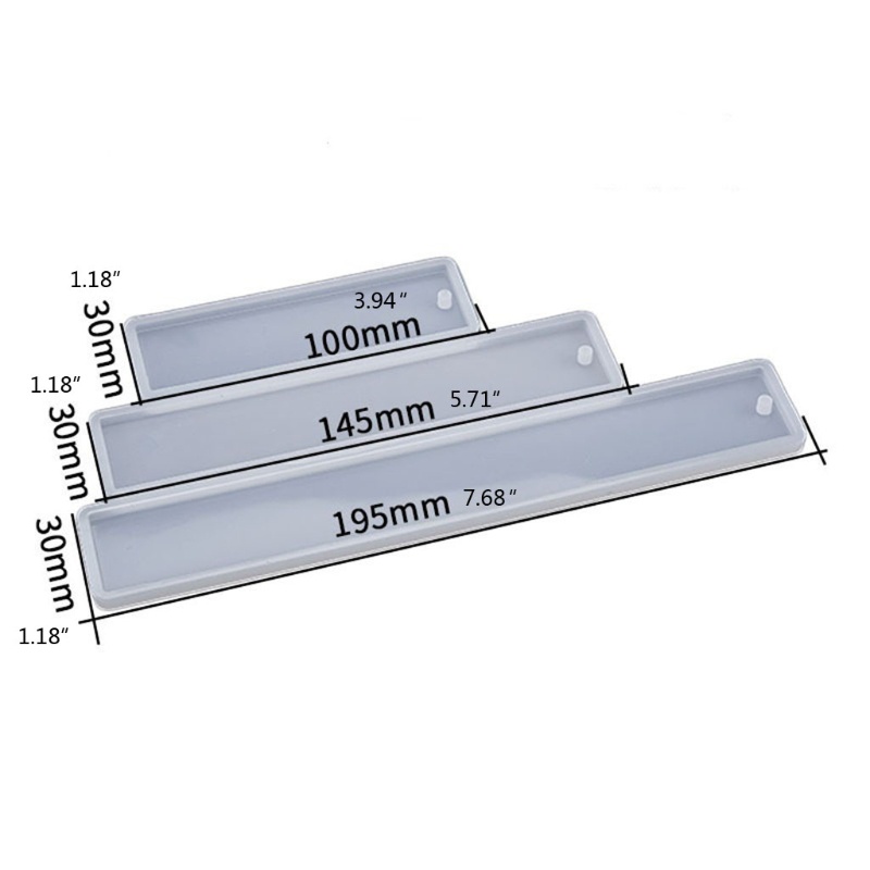 Set 6 khuôn silicone làm thẻ đánh dấu sách hình chữ nhật