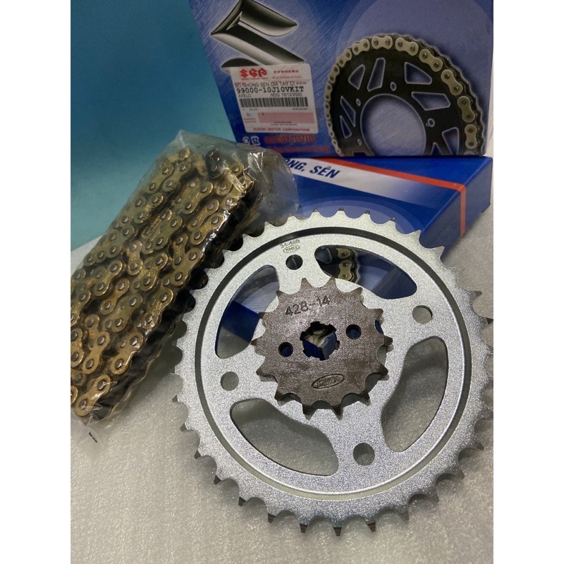 Bộ nhông sên dĩa axelo 125 côn tay 2 đĩa suzuki chính hãng