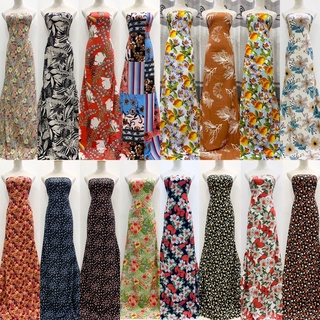 Vải lụa hoa co giãn nhẹ,mềm rũ may không cần lót, hàng cây cắt mét theo yêu cầu