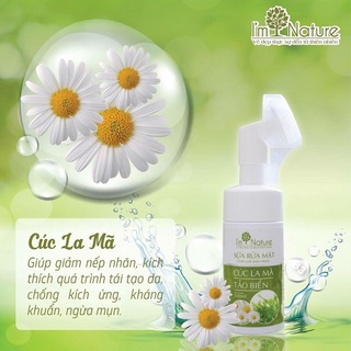 Sữa Rửa Mặt I'M NATURE Cúc La Mã Tảo Biển - Đầu Cọ Silicon Giảm Mụn Sáng Da Kiềm Dầu