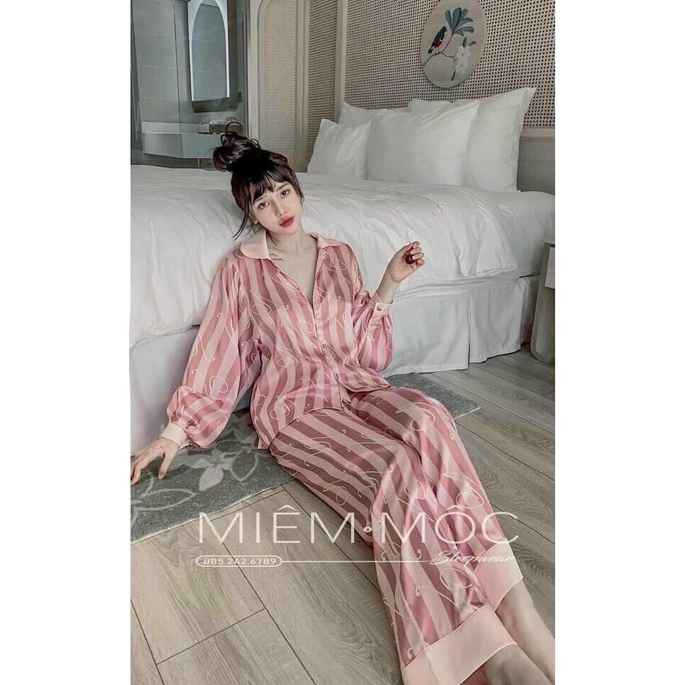 Đồ ngủ Nữ  Pijama cao cấp lụa satin lụa mềm mịn