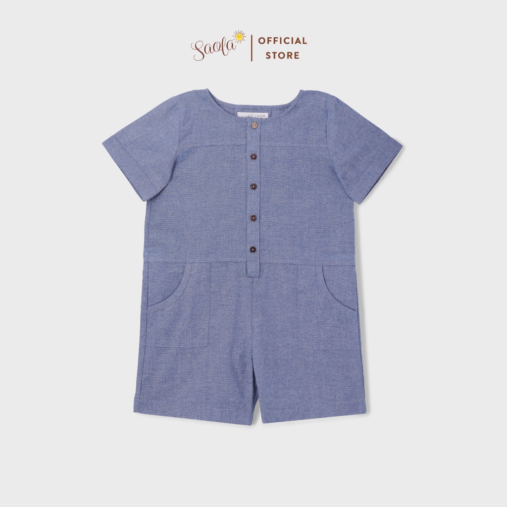 Áo liền quần/ Jumpsuit Bé Trai/ Bé Gái Chất Linen Cao Cấp - SERKAN OVERALL- JSL006 - SAOLA KIDS CLOTHING