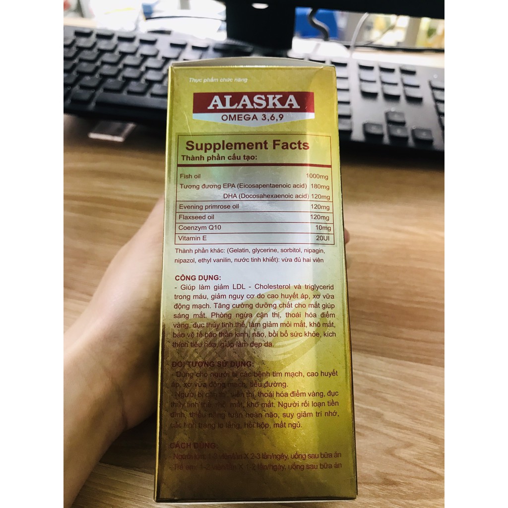 Viên Uống Đẹp Da Sáng Mắt ❤️CHÍNH HÃNG Alaska Omega 3,6,9 ❤️hỗ trợ bổ mắt, đẹp da, giảm mỡ máu, tốt cho bệnh tim mạch