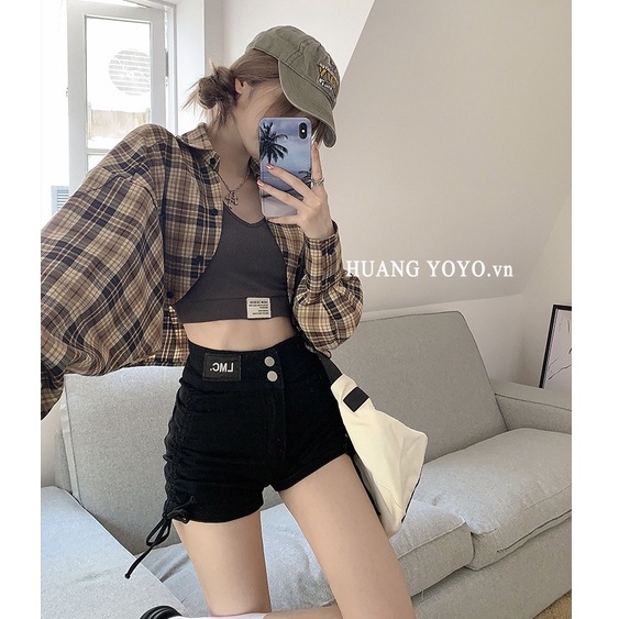 Set Áo Sơ Mi Caro Dài Tay + Áo Khoác Ngoài Thời Trang Nữ