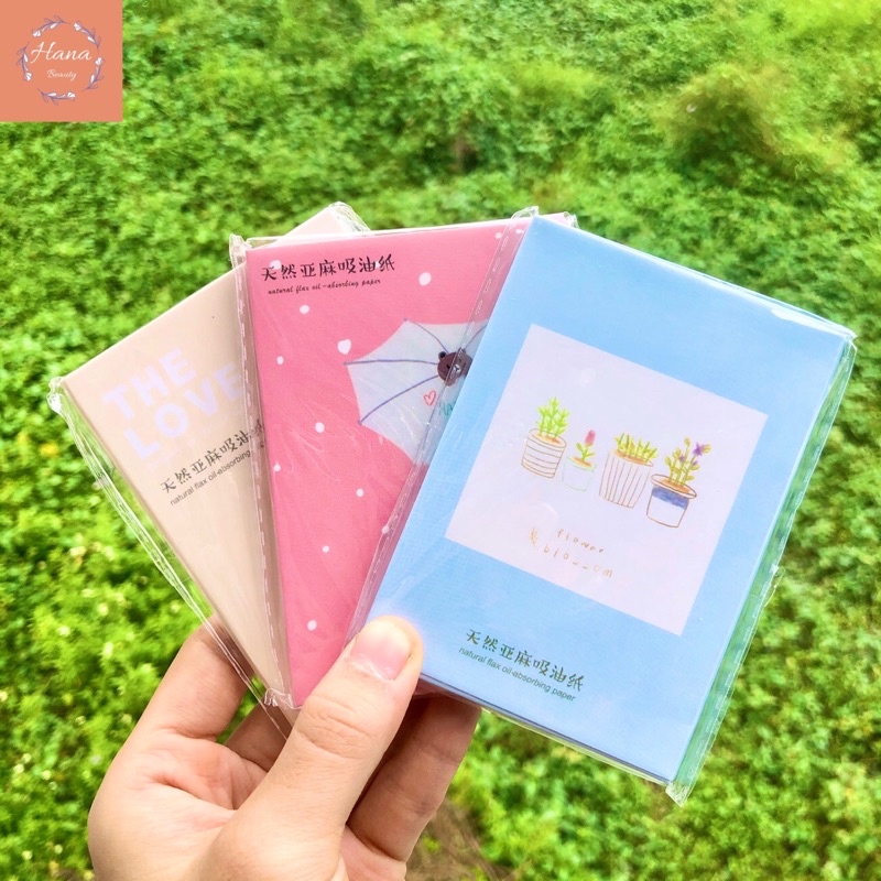 Set 100 Tờ Giấy Thấm Dầu Tiên Lợi Nhỏ Gọn Thấm Hút Đáng Yêu