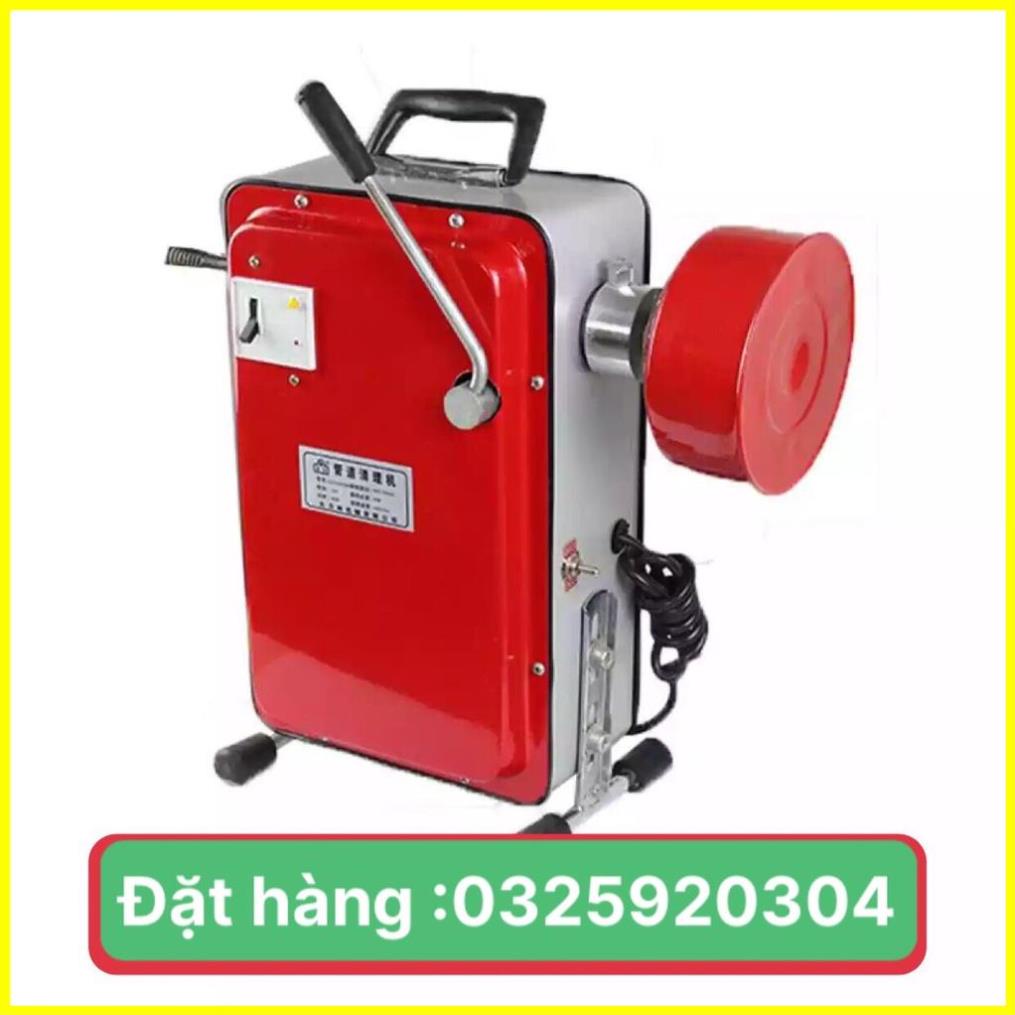Máy thông tắc GQ100 cống suất 550w kèm 1 máy+ 1 con lu có sẵn cuộn dây phi 8+ 1 cuôn dây phi 16 và đầu thông