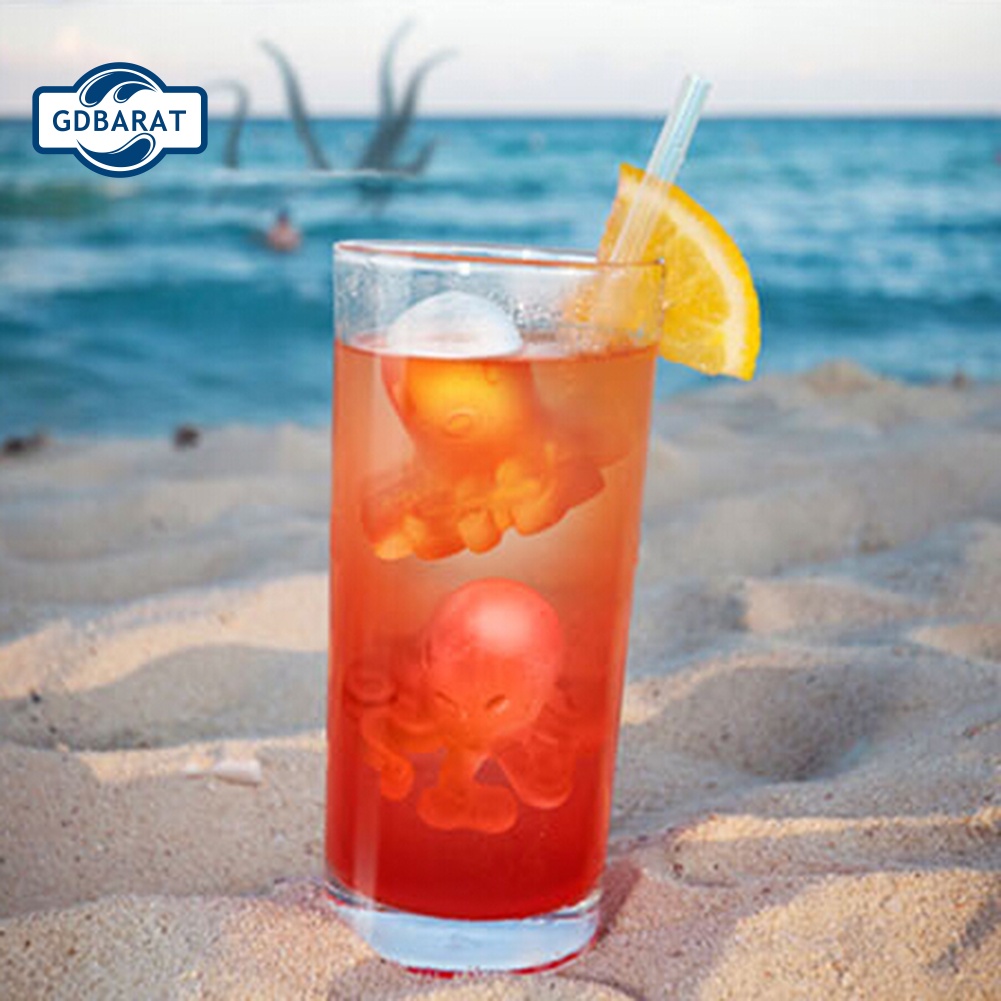 Khuôn Silicone Làm Đá Viên 4 Ngăn Hình Bạch Tuộc