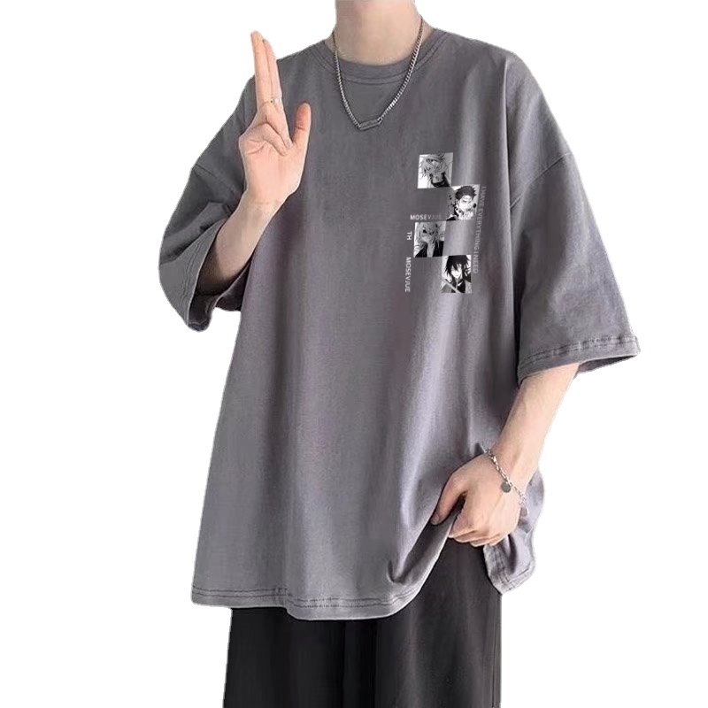 Áo Thun Tay Ngắn Cổ Tròn Họa Tiết Hoạt Hình Thời Trang Dành Cho Nam Size M-8XL