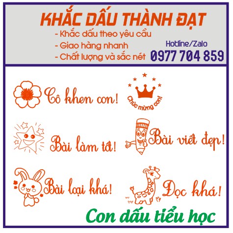 Khắc con dấu tiểu học, cô khen theo yêu cầu