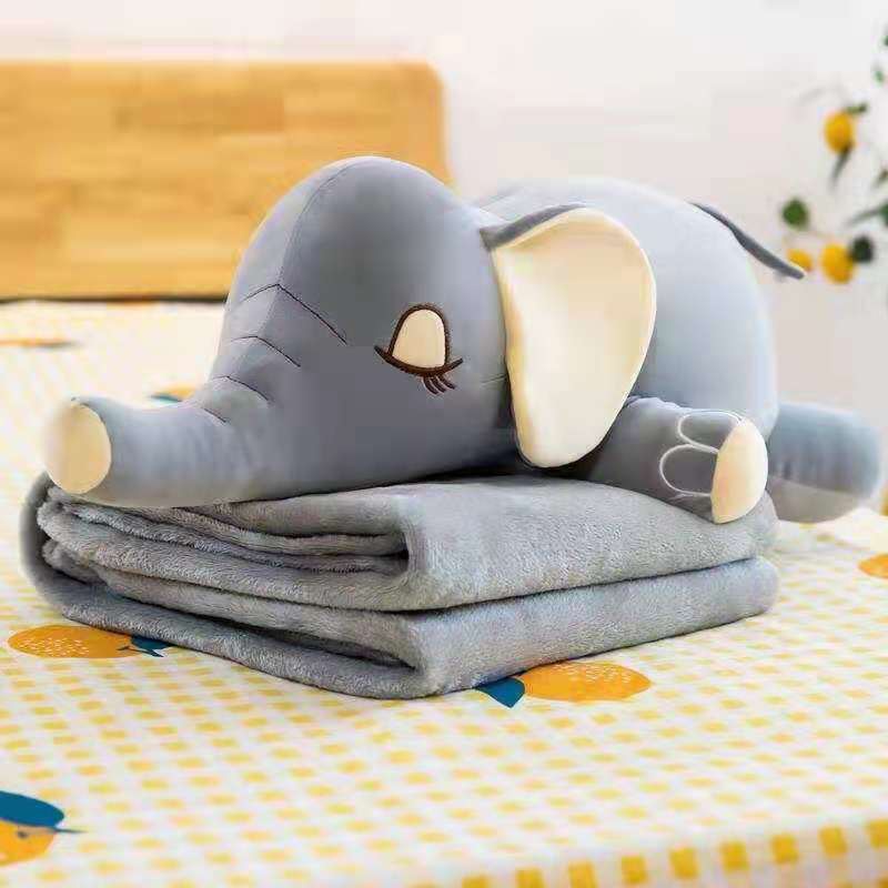 Bộ gối kèm chăn siêu tiện ích Hổ, Voi, Trái tim xinh, Trà sữa xinh