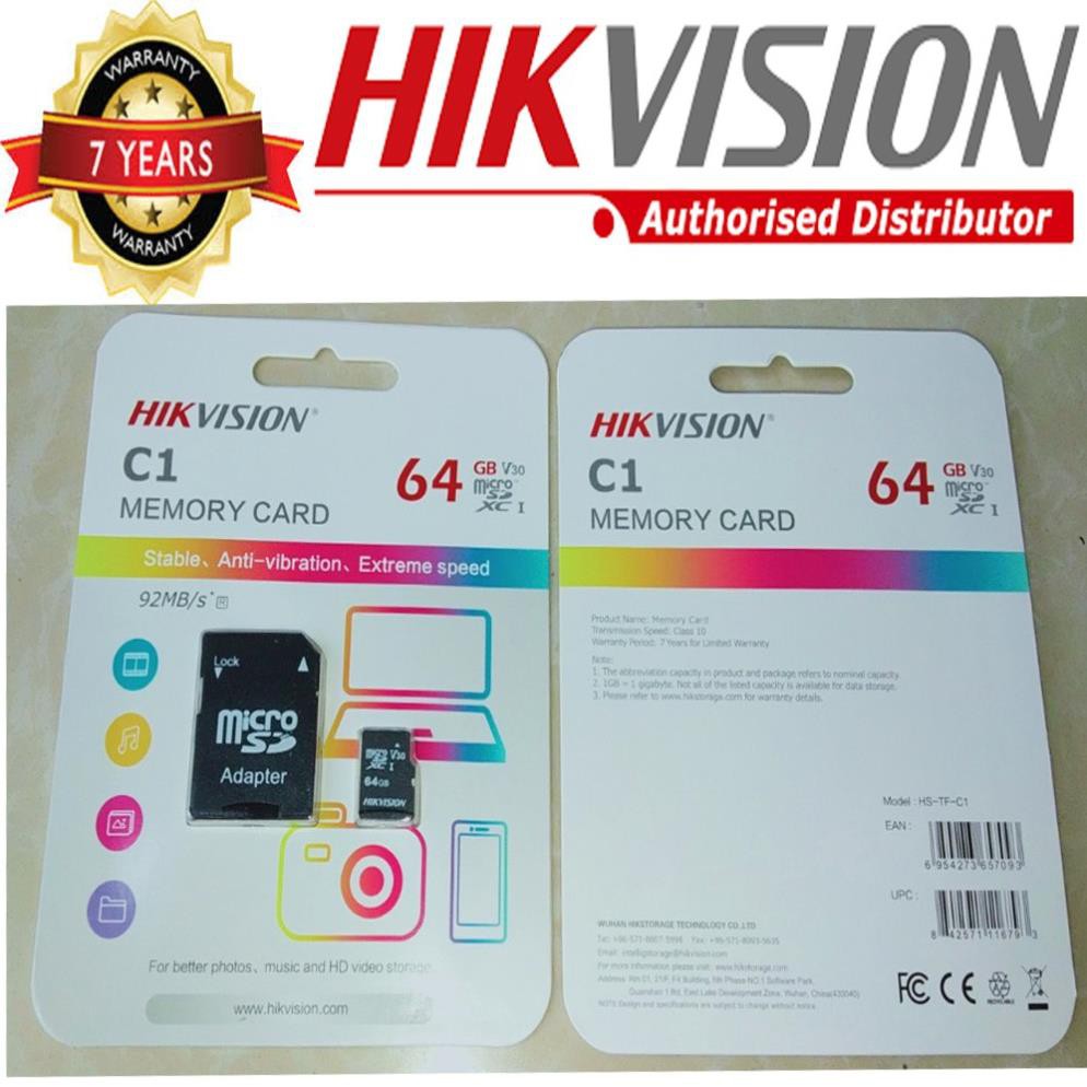 Thẻ nhớ chuyên dụng dùng riêng cho Camera giám sát đọc ghi tốc độ cao Hikvision 64GB