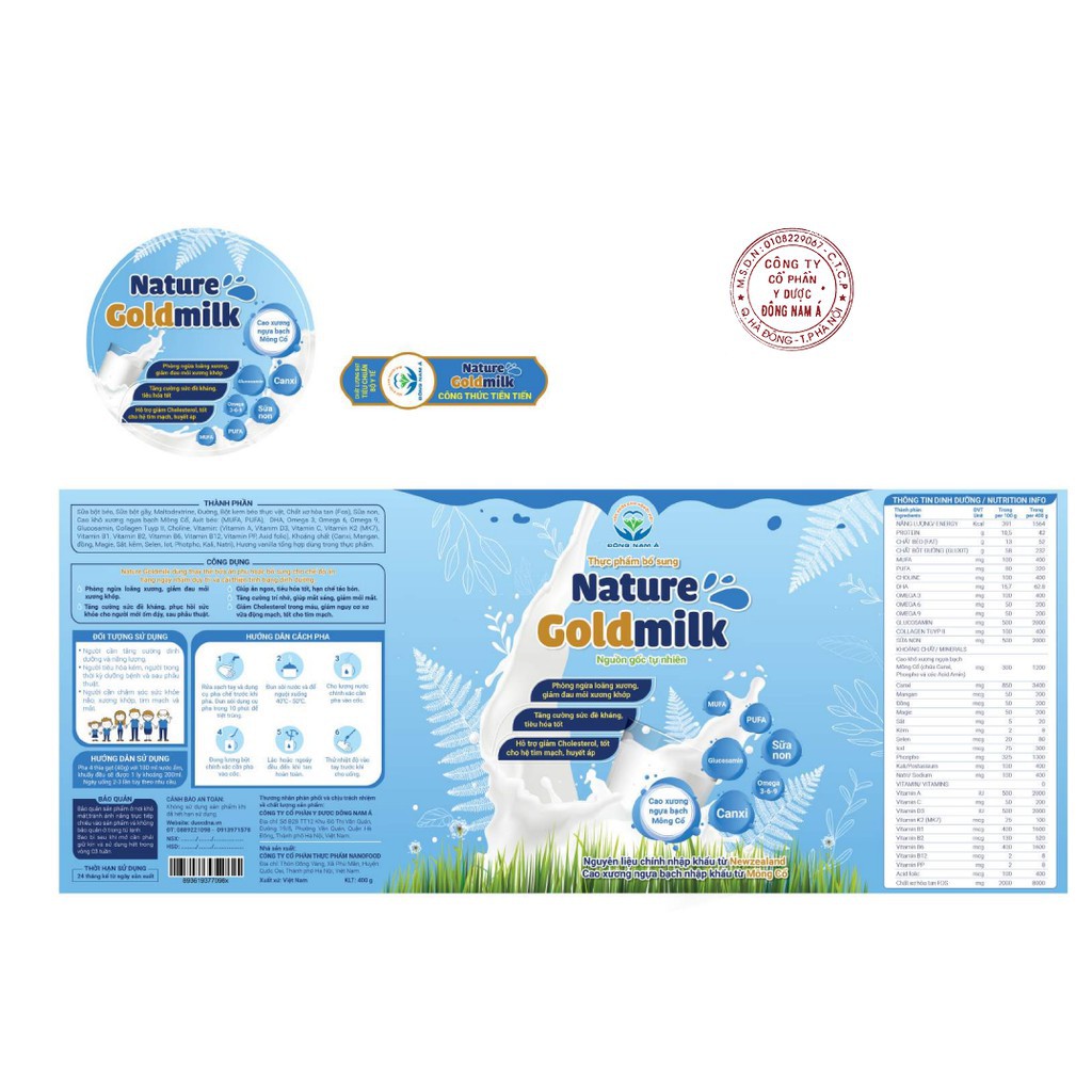 Nature Gold Milk 400g  Phòng ngừa loãng xương, giảm đau mỏi xương khớp