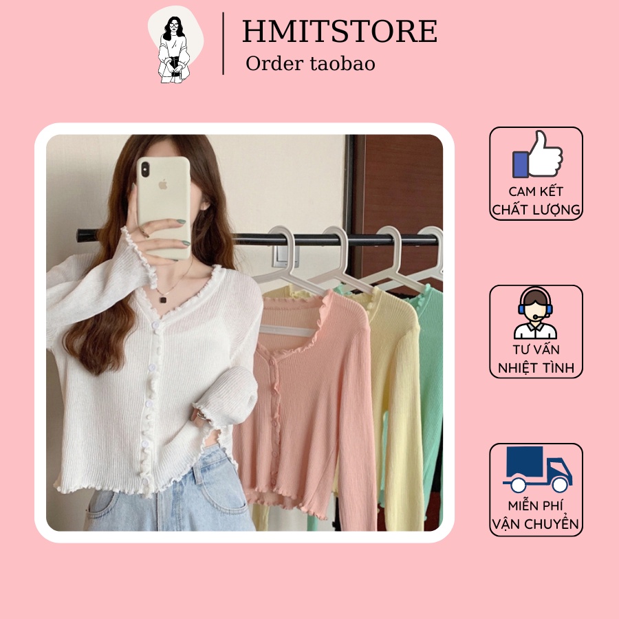 Áo khoác cadigan len mỏng phùi hợp cho mùa hè thu Hmitstore