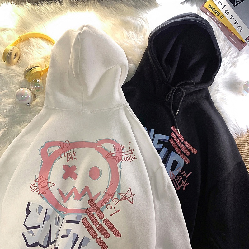 ✇☍Áo hoodie lót nhung có nón thời trang phong cách đường phố Hàn Quốc cho học sinh