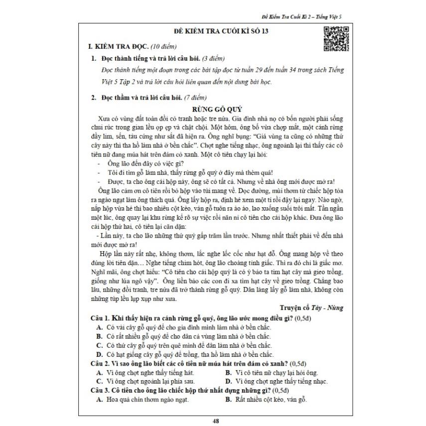 Sách - Đề Kiểm Tra Tiếng Việt 5 - Học Kì 2 (1 cuốn)