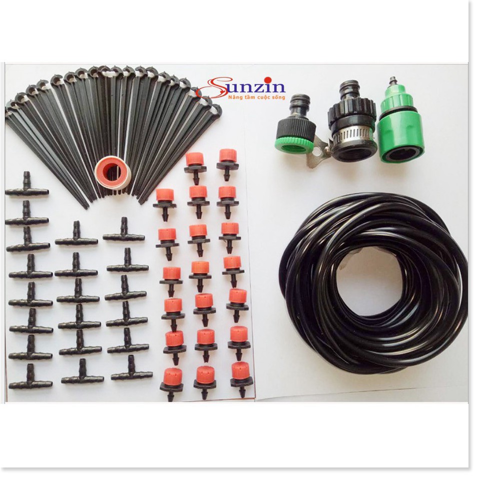 Bộ kit tưới cây, tưới rau 20 đầu phun, độ dài dây 30m