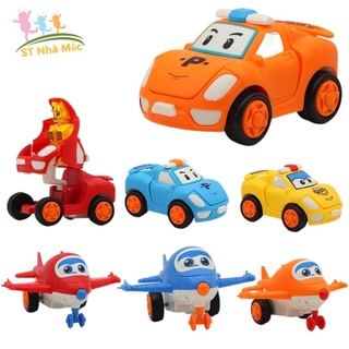 Đồ Chơi Xe Ô tô hoặc xe Máy Bay Biến hình thành Robot Chạy Đà Siêu Ngầu Cho Bé Yêu Cười cả ngày - Shop Bố Mốc