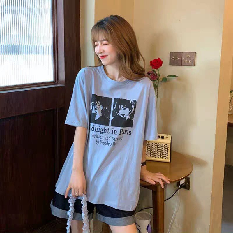 Áo Thun Tay Lỡ In MidNight in Paris Unisex Freesize Dưới 75kg ATIN36 | BigBuy360 - bigbuy360.vn