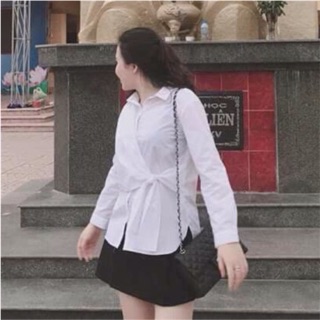 [order]Sơ mi buộc vạt ngang eo