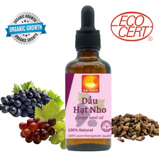 Dầu hạt nho Grapeseed oil hữu cơ ép lạnh chuẩn Ecocert