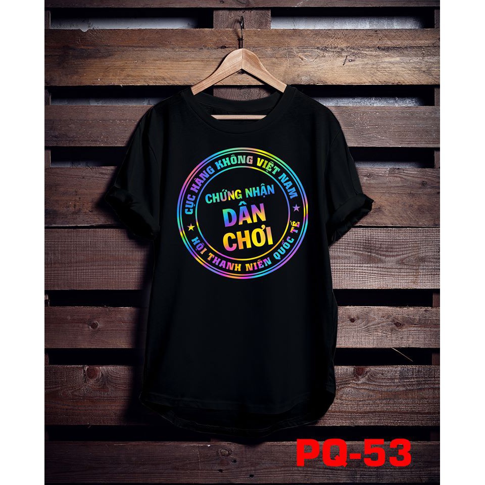 Áo phông phản quang bảy màu Chứng nhận dân chơi, áo thun nam nữ, quần kaki, quần nữ, sét bộ mặc ở n