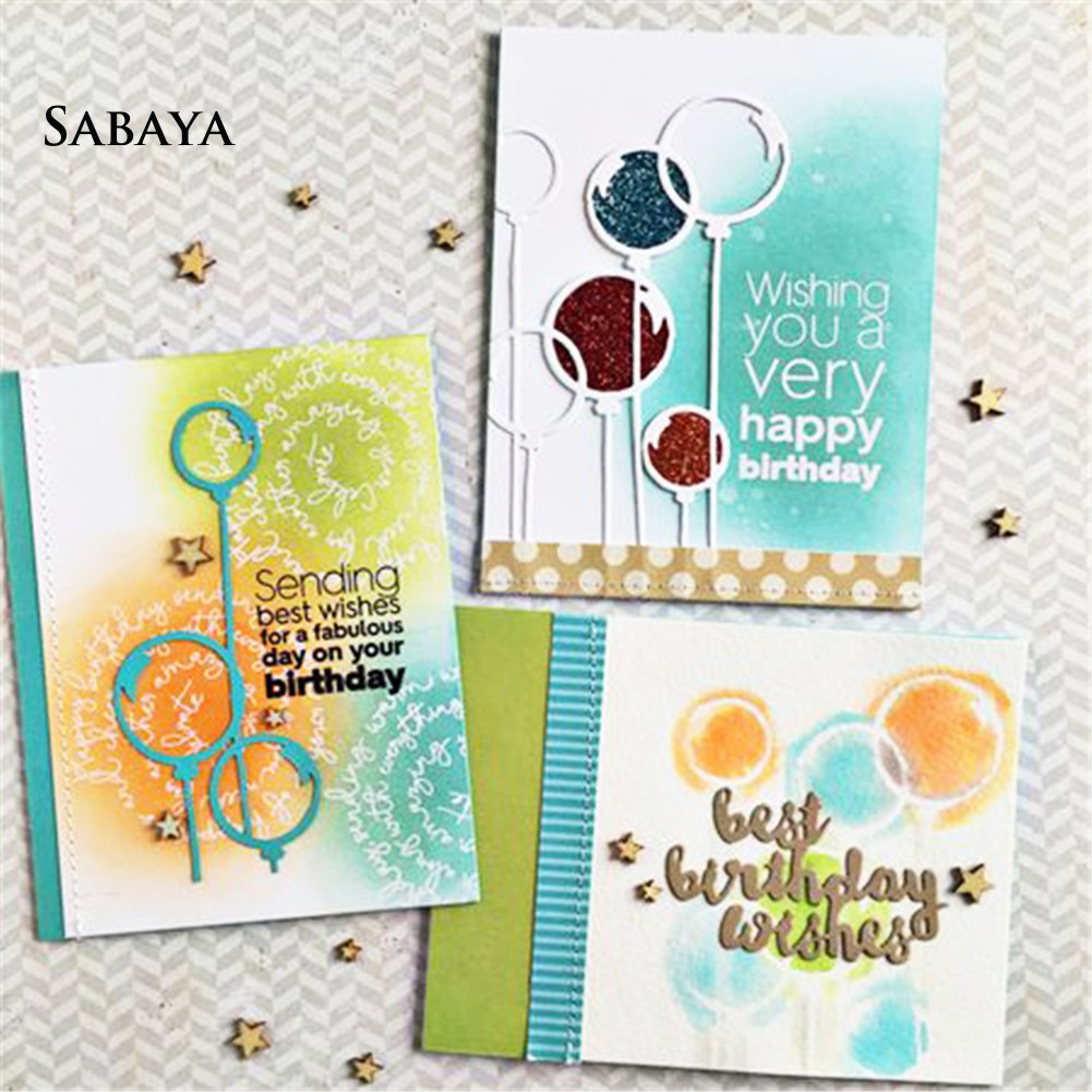 Khuôn Cắt Giấy Làm Từ Kim Loại Hình Bóng Bay Trang Trí Scrapbook