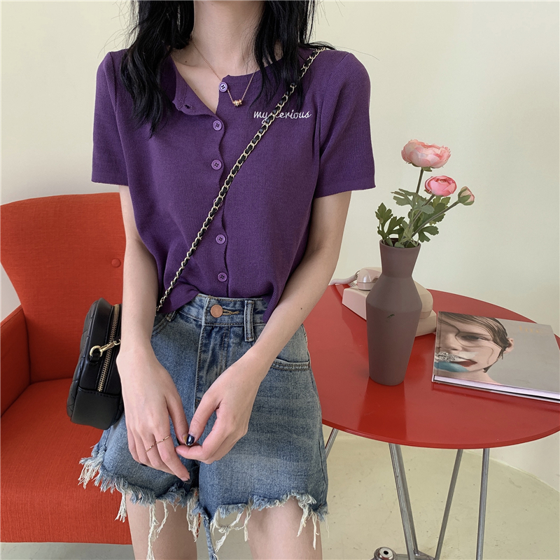 Áo Cardigan Dệt Kim Tay Ngắn Thời Trang Dành Cho Nữ 8109 | BigBuy360 - bigbuy360.vn