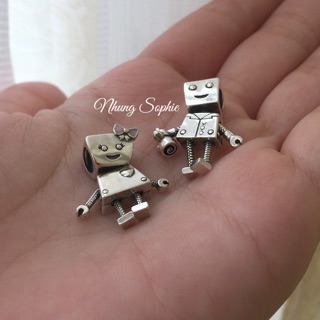 Charm robot bạc 925 theo yêu cầu
