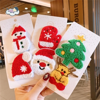 【RYT】Set 2 kẹp tóc len giáng sinh noel cho bé