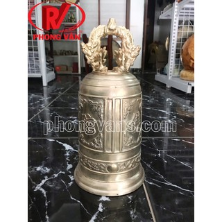 Chuông chùa đồng đỏ Huế cao 35 cm