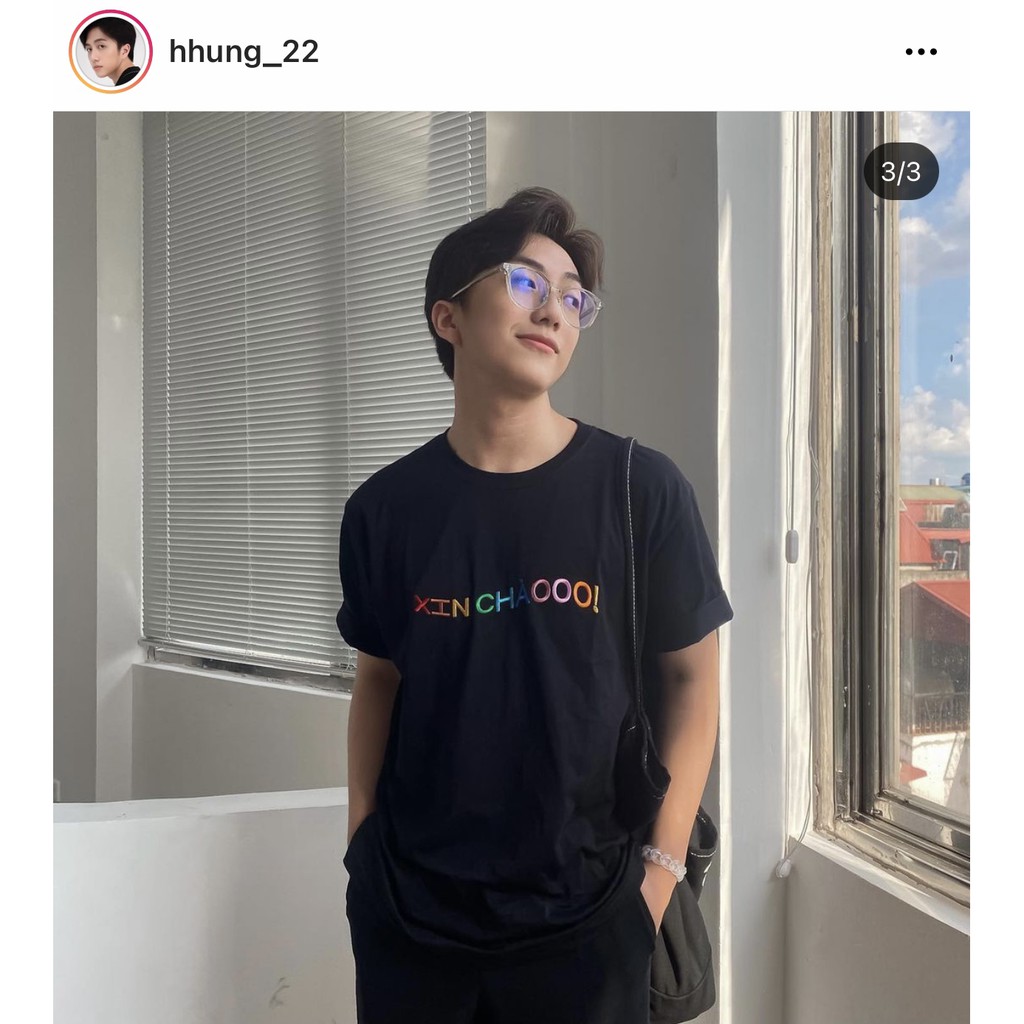 Áo phông unisex form rộng CIAO Xin chào hình thêu nổi nhiều màu | BigBuy360 - bigbuy360.vn