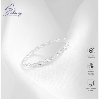 Nhẫn bạc xoắn Schang đơn giản NH08