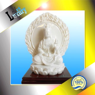 Tượng Mẹ Quan Thế Âm Bồ Tát ngồi có hào quang cao 11cm để taplo xe ô tô TPT22 - Luxury Art