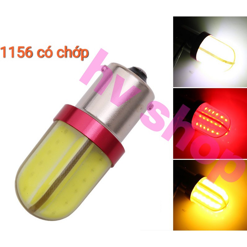 led xe may bóng đèn led xi nhan xe máy 8 COB CHỚP siêu sáng SH và ôtô 12V 1 chân 1156 hv shop