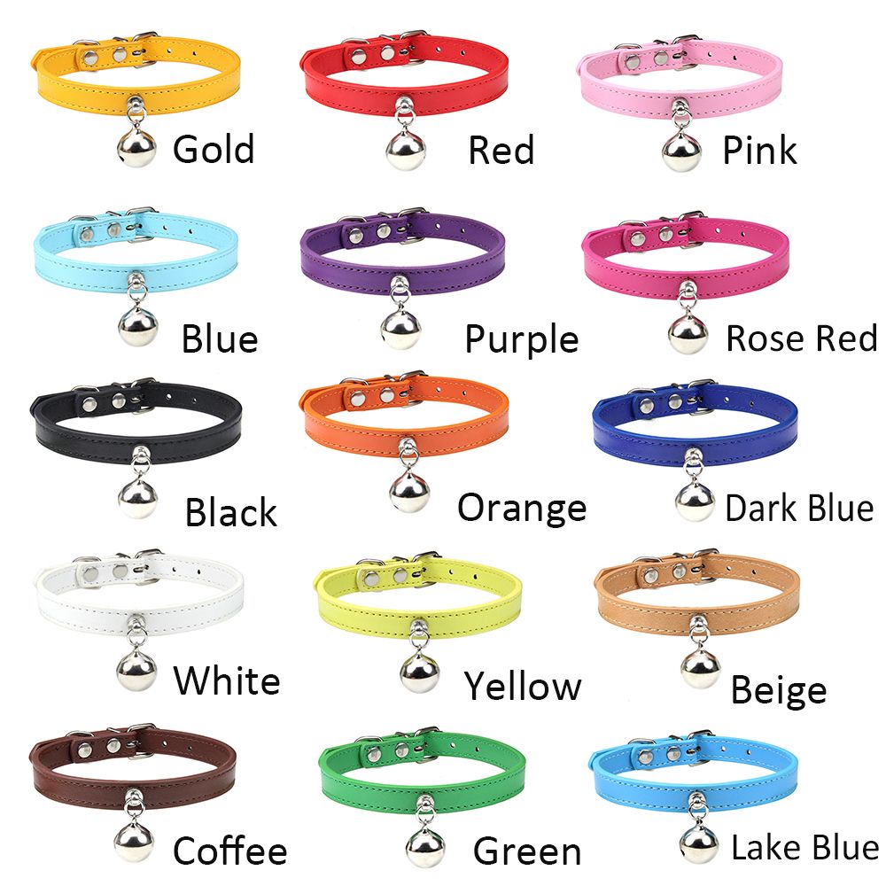 Vòng cổ da có chuông cho thú cưng (15 màu)