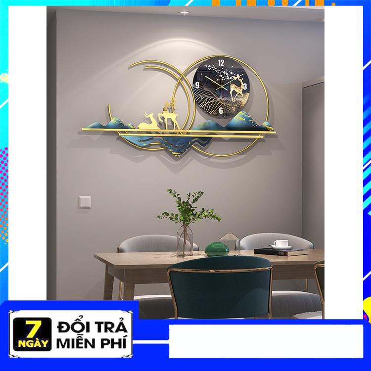 Đồng Hồ Treo Tường, Đồng Hồ Trang Trí Decor Vòng Mã Hươu Vàng mã 006