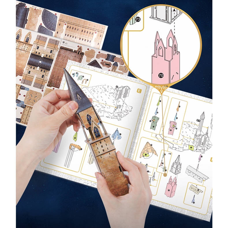 Mô hình lắp ghép CubicFun 3D Harry Potter - Lâu đài Hogwarts - Tàu tốc hành Hogwarts