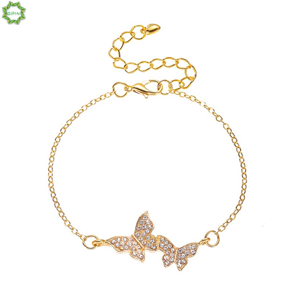 Vòng Tay Hợp Kim Mặt Hình Bướm Đính Đá Xinh Xắn