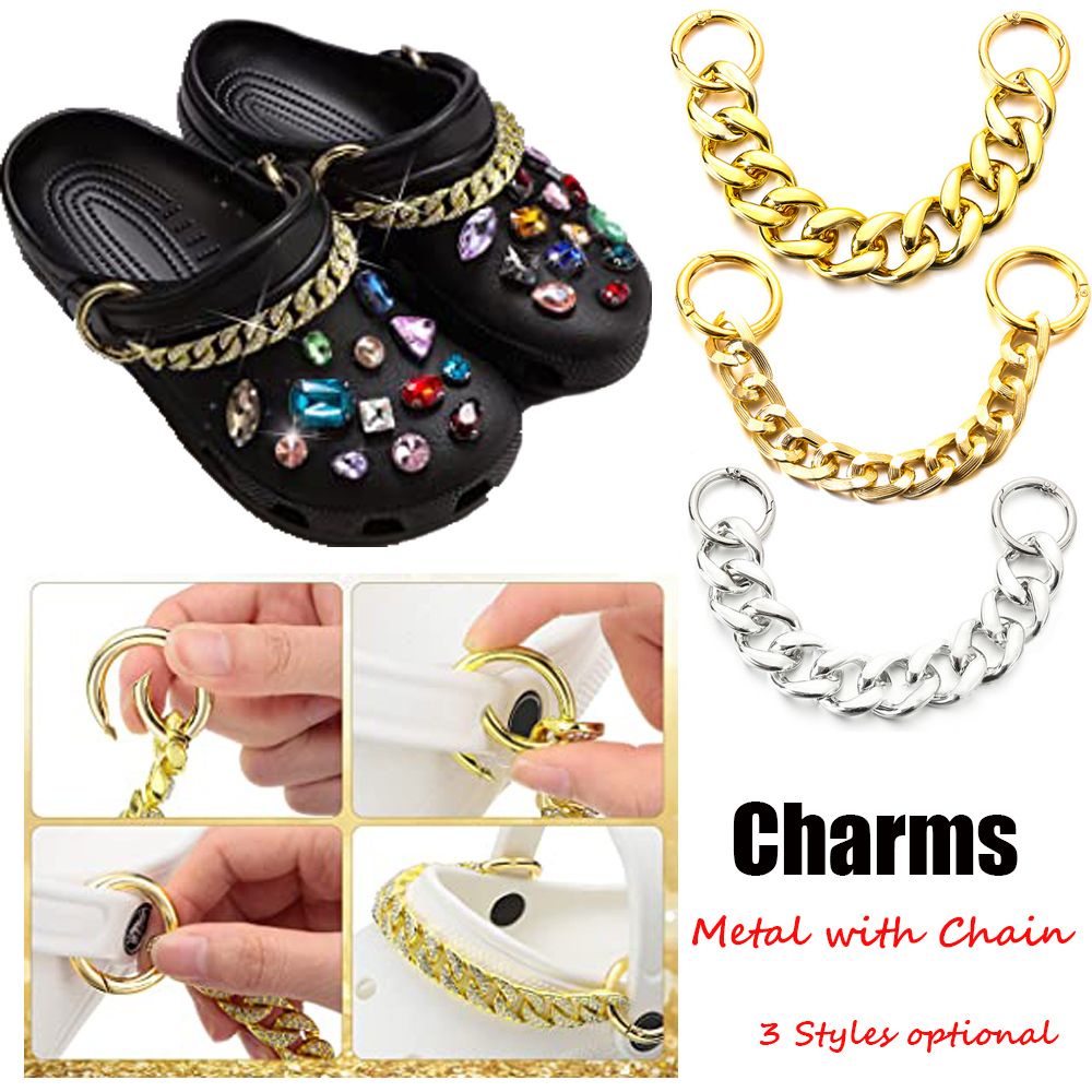 Dây xích kim loại trang trí giày dép cho nữ