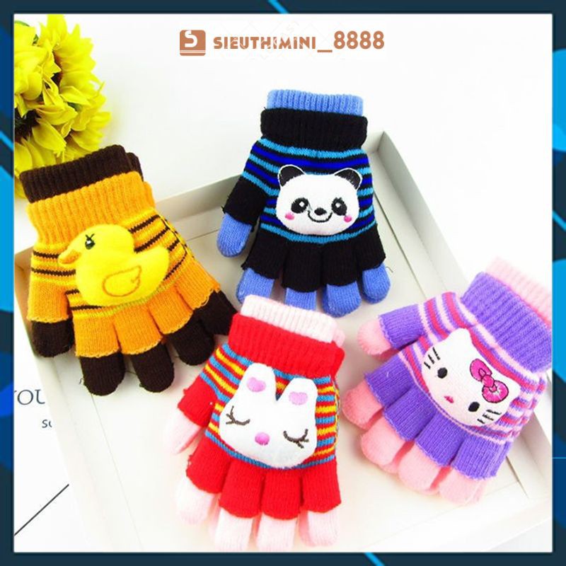 Găng tay len 2in1 hình thú cute dễ thương cực ấm cho bé từ 1 đến 4 tuổi